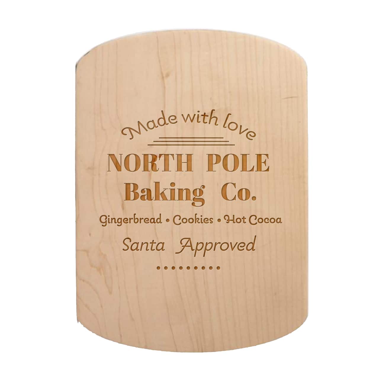North Pole Baking Co. 11" x 8" Maple Oval Cutting Board